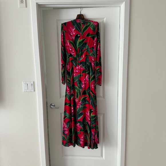 Farm Rio Red Dream Garden Long Sleeve Maxi Dress - Picture 9 of 9